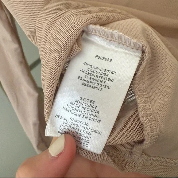 Brown Sheer Mesh V-Neck Long-Sleeved Top - Picture 3 of 6